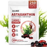 ALLBIZ Astaxanthin 24mg bottle for daily antioxidant support.