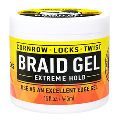 AllDay Locks Braid Gel Extreme Hold bottle front offers maximum control for braids