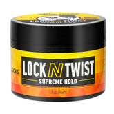 AllDay Locks Lock N Twist jar close-up shows strong hold for locs.