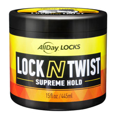 AllDay Locks Lock N Twist Supreme Hold jar secures dreadlocks with moisture and shine.