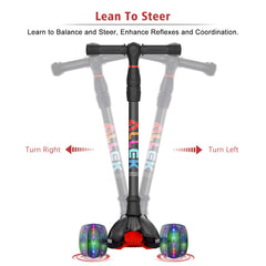 Allek Kick Scooter B02 adjustable stem with secure lock for growing riders.