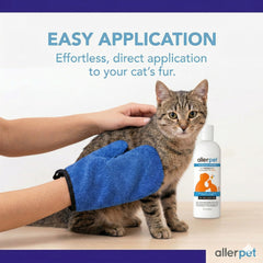 Allerpet Aloe Vera Free mitt for gentle, waterless fur care.