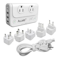 ALLWEI travel adapter in compact size ideal for easy packing.