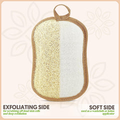 ALMOONI natural Egyptian loofah texture gently buffs skin
