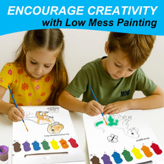 ALNETI Dino paint book brushes included for mess-free coloring sessions.