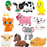 ALNETI refrigerator magnets for toddlers featuring farm animals on a front view, perfect for interactive play.