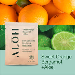 ALŌH wipes close-up showing luxurious, non-sticky feel.