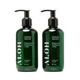 ALŌH Peppermint Eucalyptus bottle; refreshing, hydrating hand sanitizer for daily use.