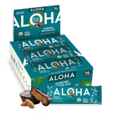 ALOHA Almond Butter Cup bars box showing a 12-pack, convenient plant-based protein snack