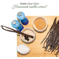 Aloka vanilla beans closeup aroma highlights rich scent ready for vanilla infusion.