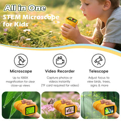 Portably sized Alotwan microscope fits small hands for on-the-go exploration.