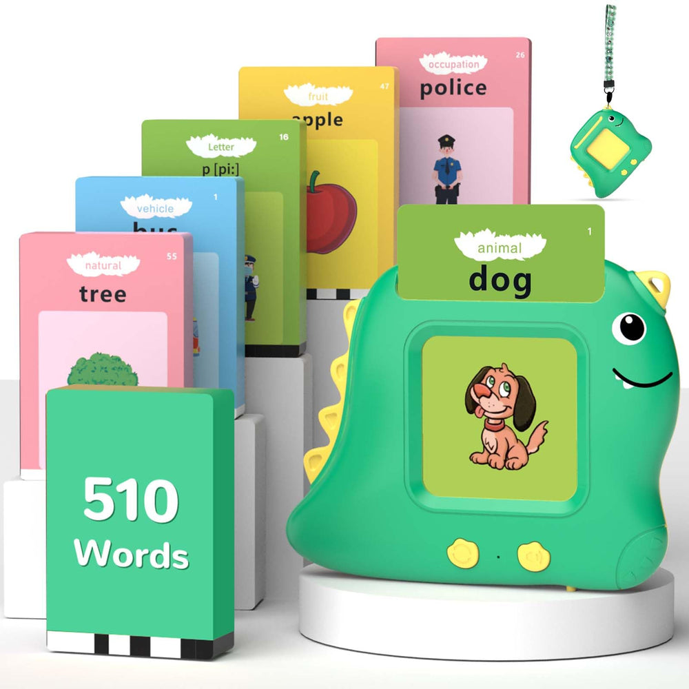 Alotwan toddler flash cards with dinosaur theme for early language learning.