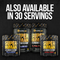 Close-up of ALPHA LION Core Pre-Workout label detail