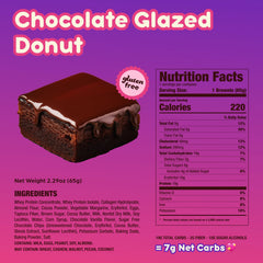 Alpha Prime Prime Bites chocolate glazed donut close up indulgent flavor with high protein.