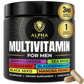 Alpha Tribe multivitamin with sea moss bottle supports daily wellness and balance