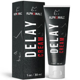 AlphaMale Premium Delay Cream bottle for external use to support longer sessions