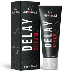 AlphaMale Premium Delay Cream bottle for external use to support longer sessions