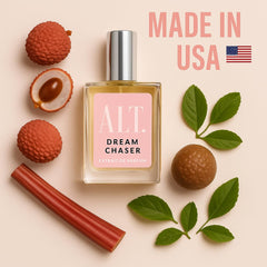 Dream Chaser spray captured in action delivering refined aroma for ready-to-wear moments.