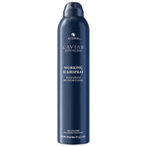 Alterna Caviar Working Hairspray bottle demonstrating flexible, brushable hold for everyday styles.