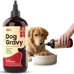 Altira Everyday Dog Gravy packaging shows a convenient kibble topper that boosts flavor.