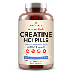 AMAND EAN Creatine HCl pills bottle front highlighting high-absorption energy support
