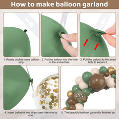 Amandir sage green 10in balloons with brown and gold accents for depth.