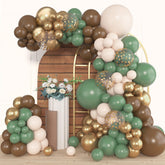 Amandir sage green 18in balloons for a bold arch centerpiece.