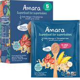 Amara Organic Baby Food Stage 3 pouch on the shelf highlights convenient, shelf-stable nutrition.