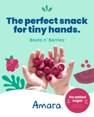 Amara Smoothie Melts beets n' berries delights toddlers during snack time.