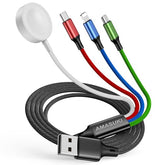Amasuki 4in1 travel charger powering iPhone and watch on the go.