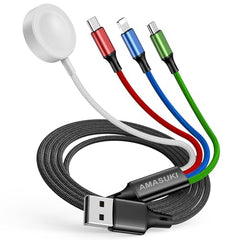 Amasuki 4in1 travel charger powering iPhone and watch on the go.