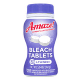 AMAZE bleach tablets pack close-up highlighting lavender scent and eco-friendly packaging.