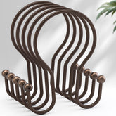 AmazerBath bronze double hooks hanging curtain and liner securely on the rod.