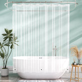 AmazerBath camper shower curtain liner 72x65 keeps the bathroom dry and decor protected.