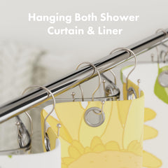 AmazerBath curtain and liner hung together without slipping