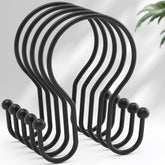 AmazerBath double-hook black shower curtain hooks for balanced hanging