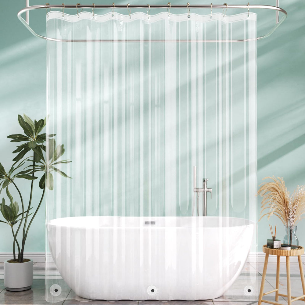 AmazerBath extra-long clear liner 72x108 keeps bathroom dry and uncluttered.