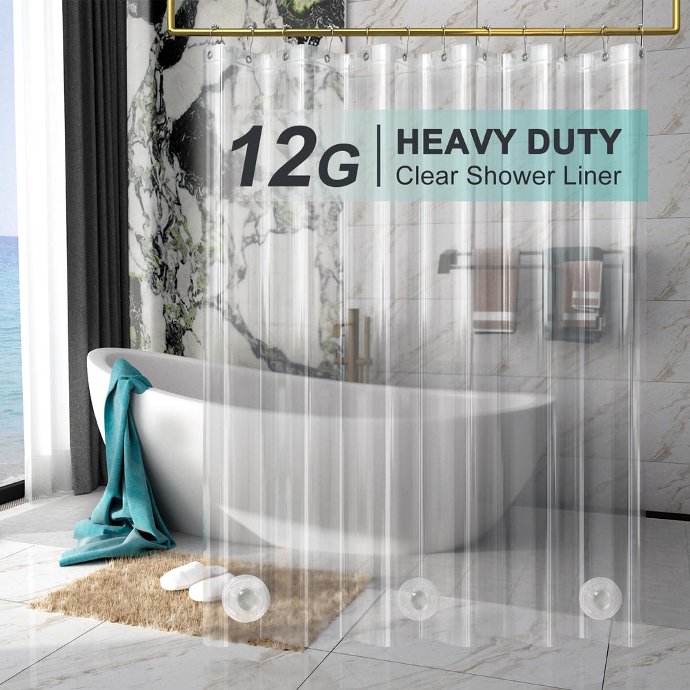 AmazerBath heavy duty liner shows 12 gauge thickness for durable shower use