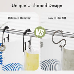 AmazerBath inward-bending design prevents the curtain from slipping
