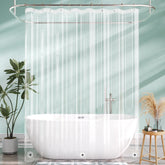 AmazerBath long liner with magnets at bottom keeps curtain in place and prevents leaks