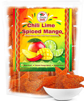 Amazing Chiles & Spices chili-lime dried mango slices closeup, chewy and flavorful.