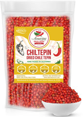Amazing Chiles & Spices Chiltepin dried peppers closeup highlighting intense heat