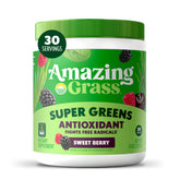Amazing Grass Greens Blend front bottle showing a convenient daily greens boost for smoothies.