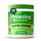Amazing Grass Greens Blend tub front showing a convenient daily greens option
