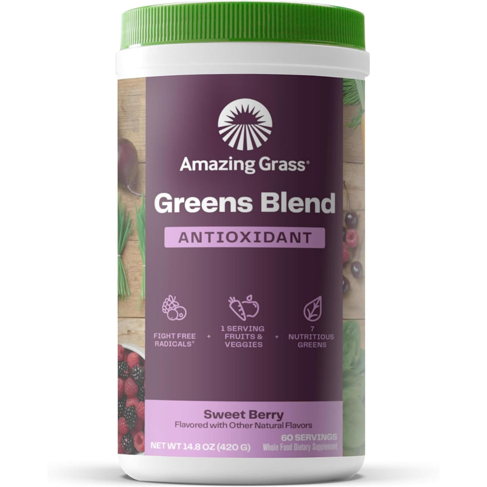 Amazing Grass greens powder bottle for daily energy support