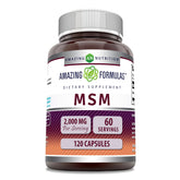 Amazing Nutrition MSM capsules bottle front displaying 2000 mg per serving