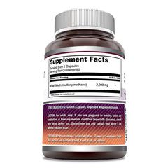 Amazing Nutrition MSM capsules bottle side with ingredient details
