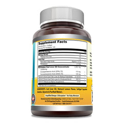 Amazing Omega softgel closeup highlights easy-to-swallow lemon capsules for convenient supplementation.