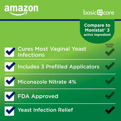 Nighttime applicator use with Amazon Basic Care cream for three nights.
