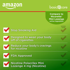 81-count bottle of Amazon Basic Care lozenges supports steady daytime cravings control.